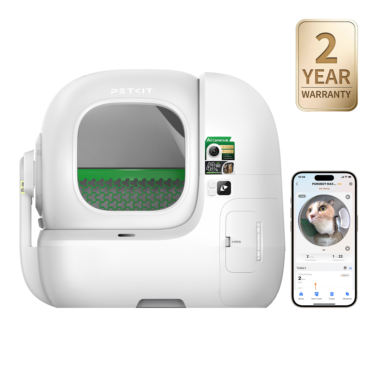 PETKIT PureMax2 新品未使用　保証:2026年11月22日まで PuraMax 2 Automatic Litter Box with Multi-Cat Comfort & Acceptance