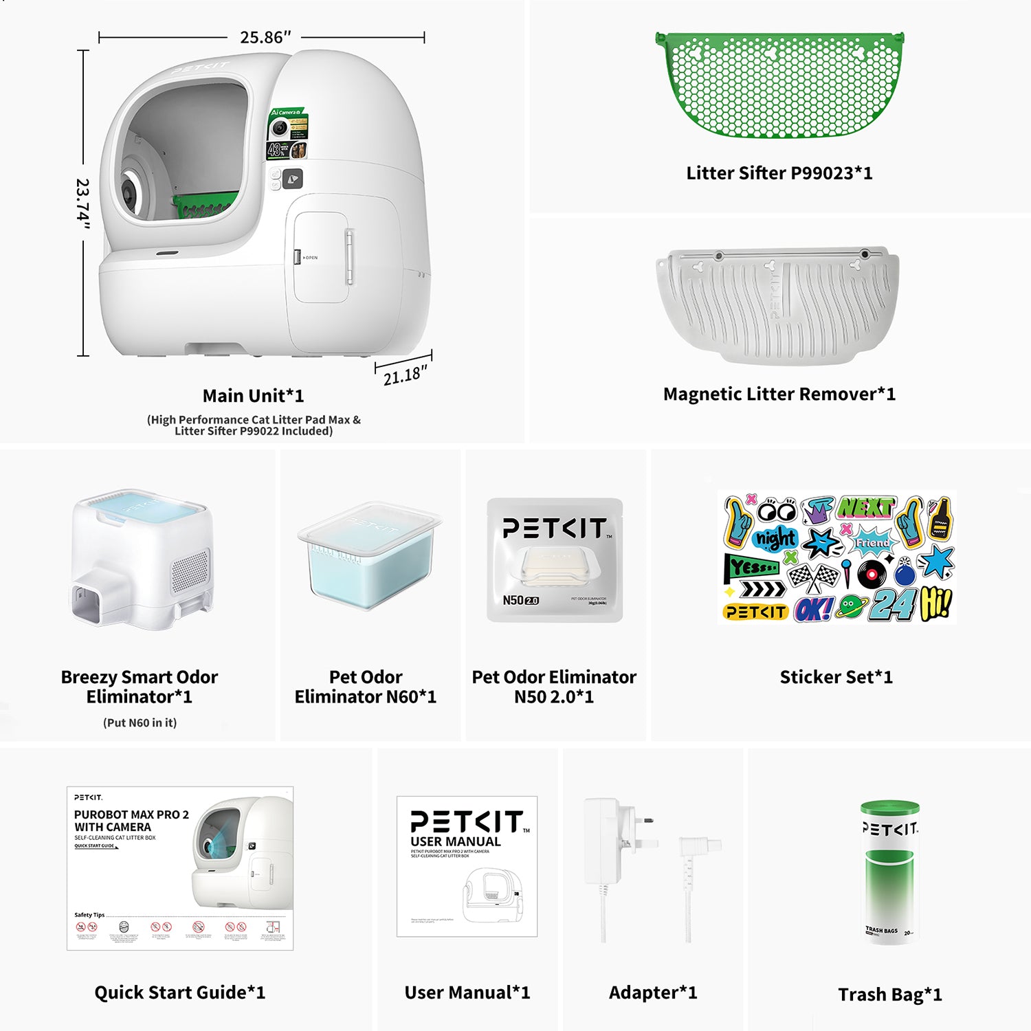 PUROBOT MAX PRO 2 Automatic Self-Cleaning Cat Litter Box | Larger