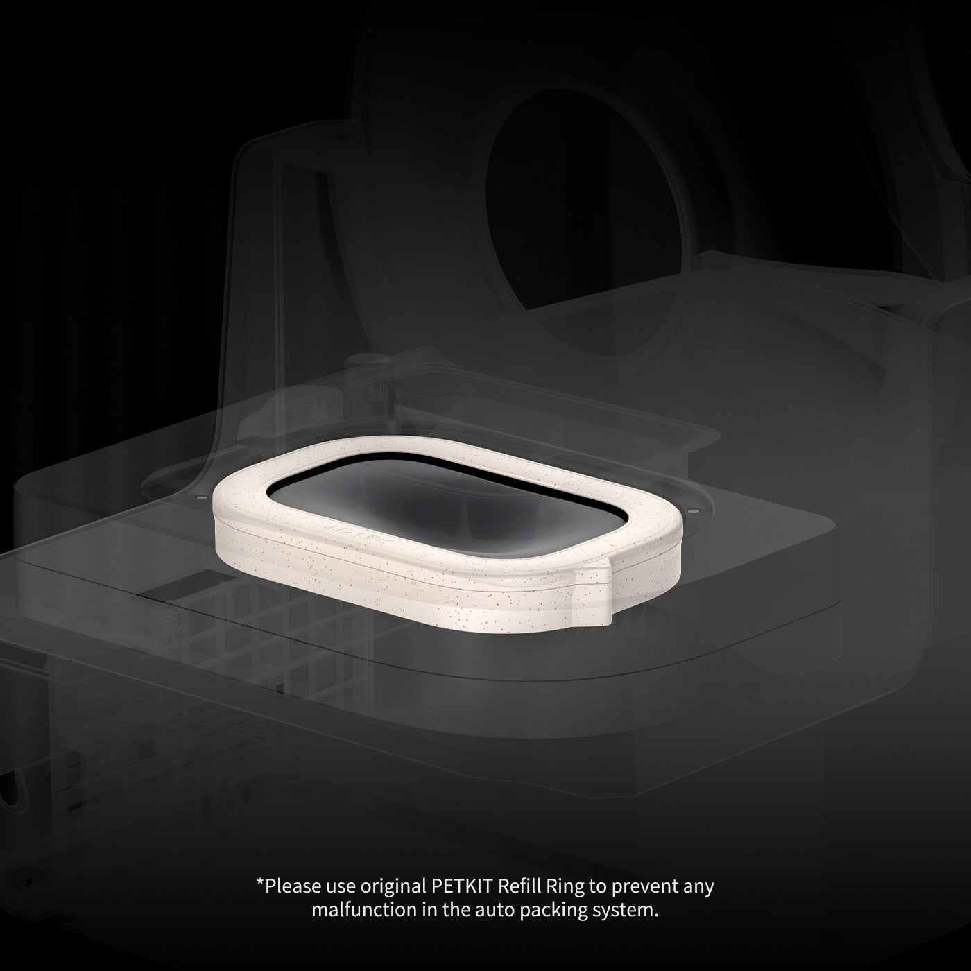 Refill Ring featuring a seamless bag roll that ensures smooth, jam-free auto waste packing with Purobot Ultra Automatic Litter Box