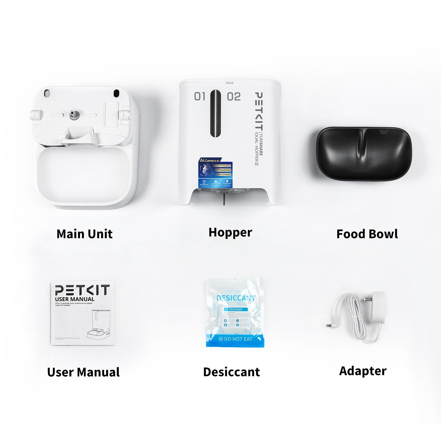 Automatic feeder package list and included accessories