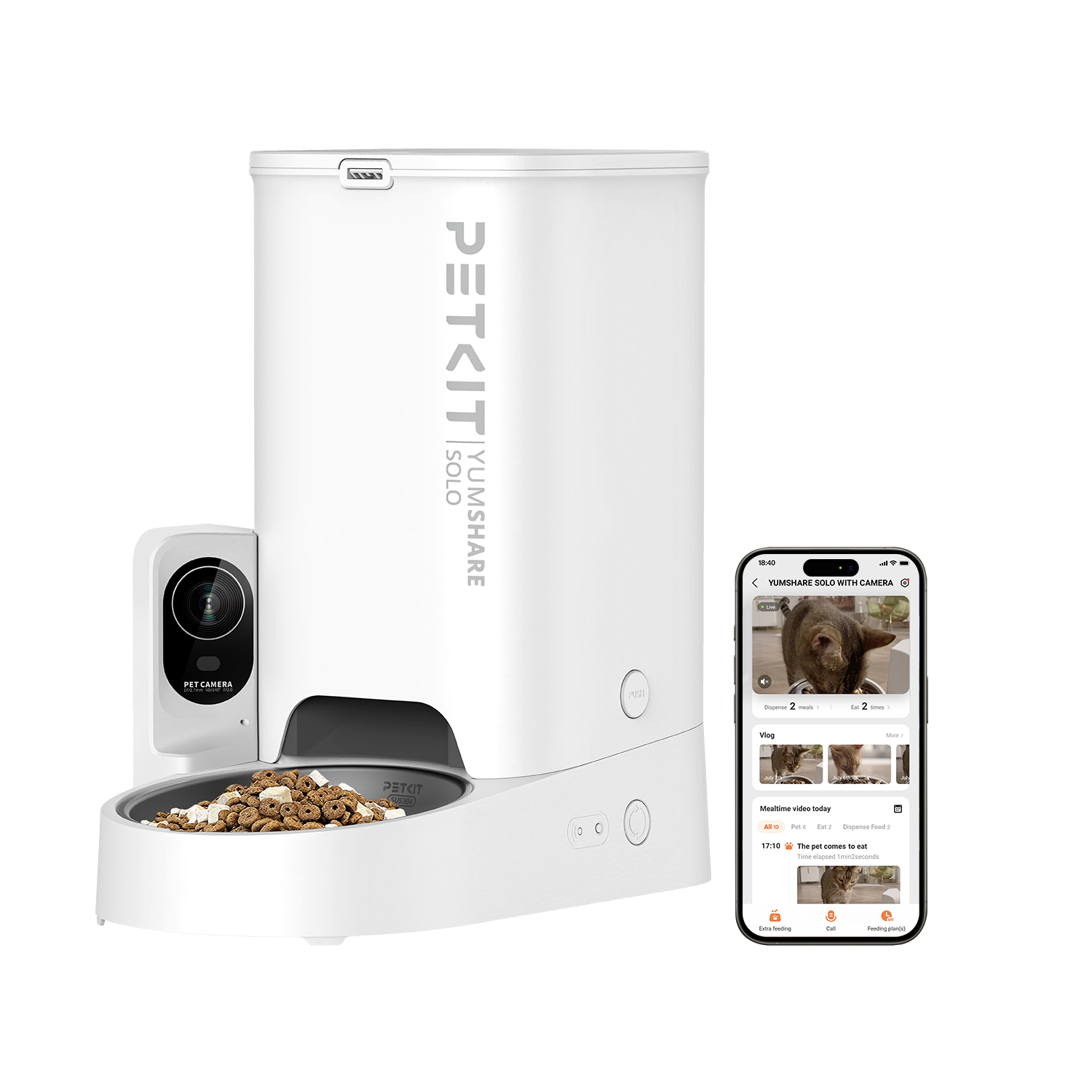 YumShare Solo Automatic Cat Feeder with AI Camera YumShare Solo Automatic Cat Feeder with AI Camera