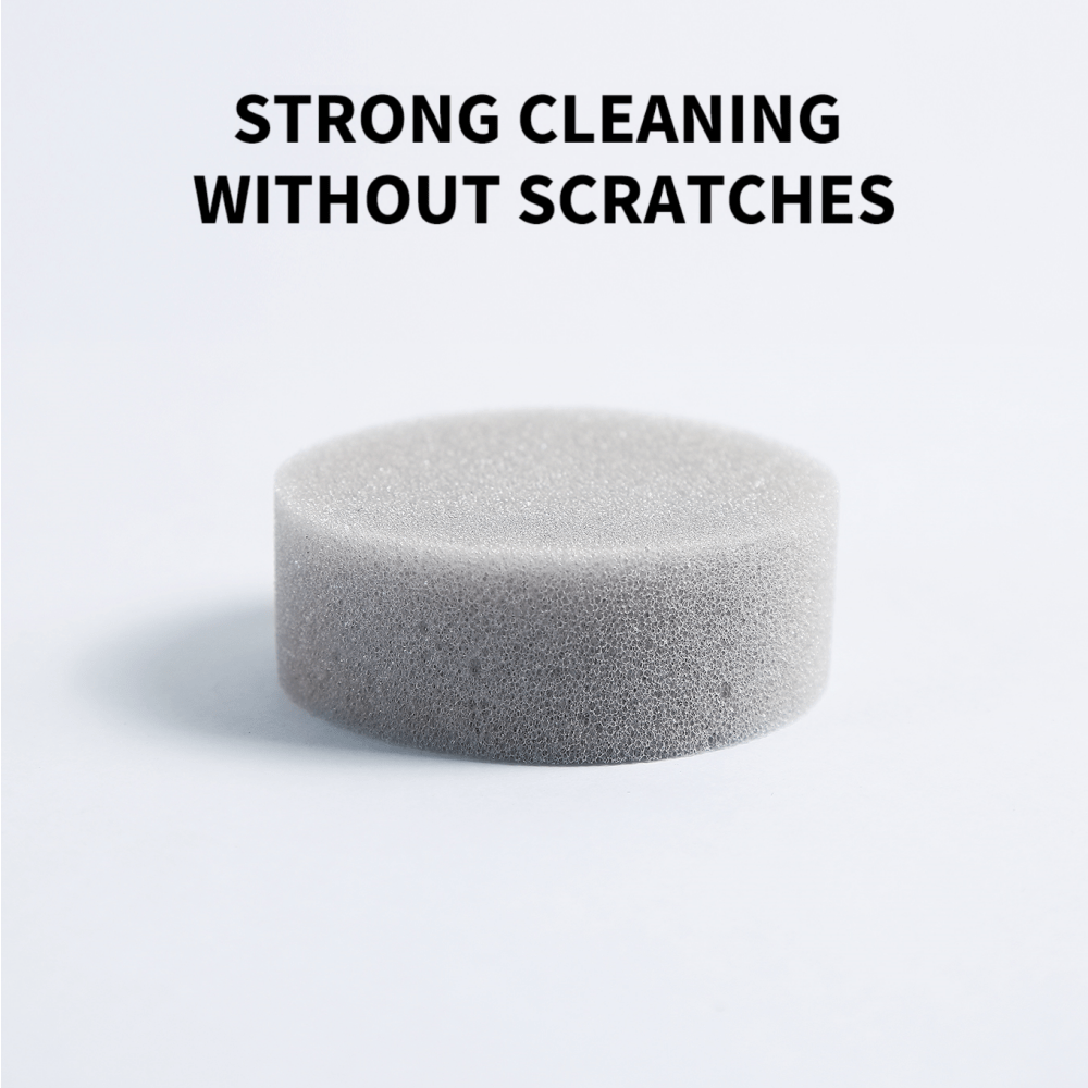 Cleaning Set demonstrating strong cleaning on fountain surfaces while preventing scratches