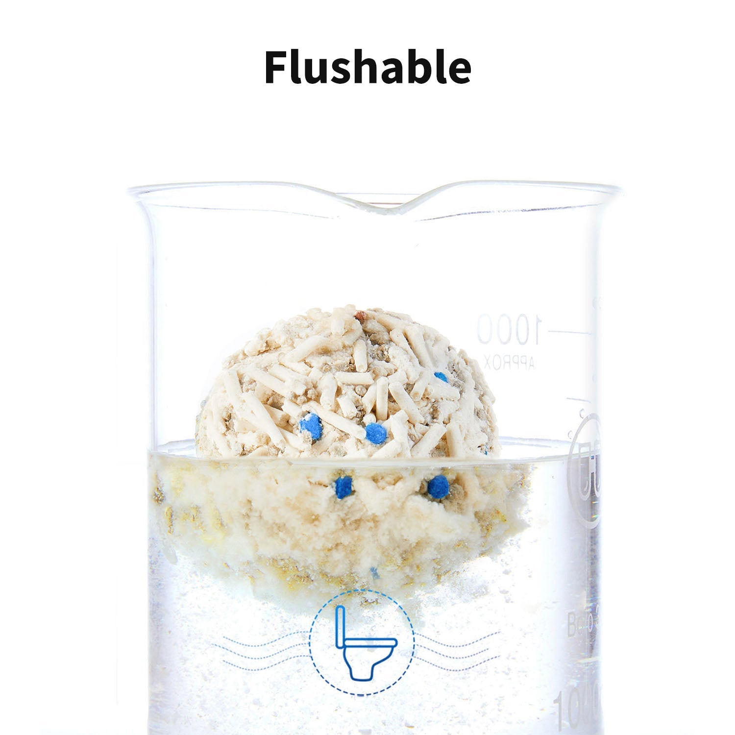 Occult Blood Test Mixed Cat Litter fully flushable and eco-friendly, dissolves quickly in water for convenient disposal