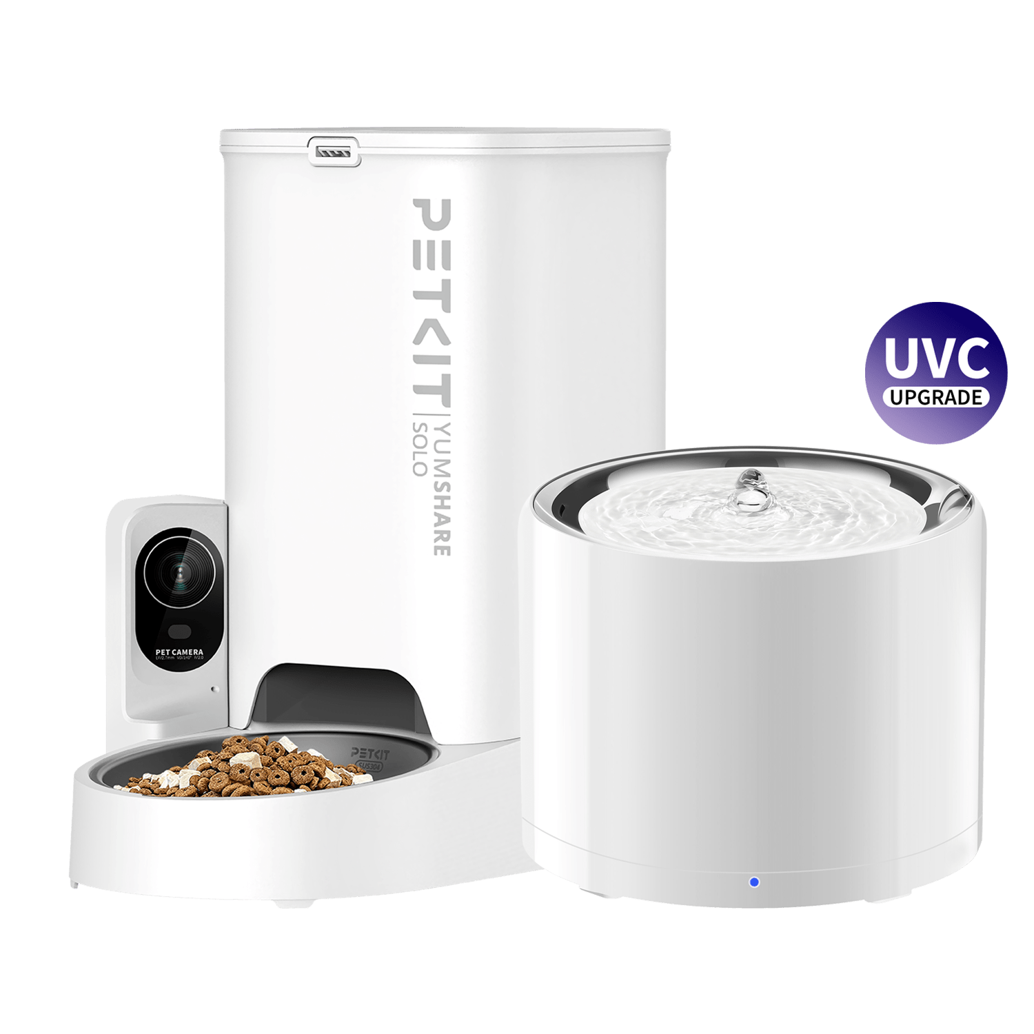 PETKIT YumShare Solo with camera automatic cat feeder  with PETKIT EverSweet 3 Pro (UVC) fountain bundle, combining intelligent feeding and purified hydration for healthier pets